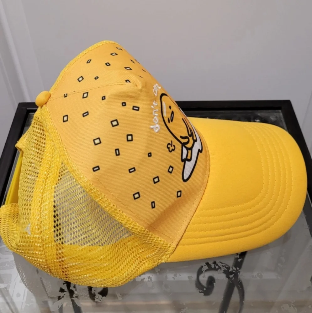 Gudetama Lazy Egg Hat Cap Snapback Sanrio Dont Care Adjustable